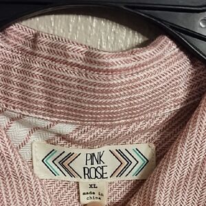 Pink Rose Stripped Pink And Cream Tank